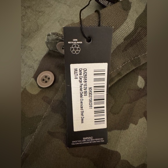 Oversized Multi Pocket Camo Cargo Shirt Dress - Picture 6 of 8